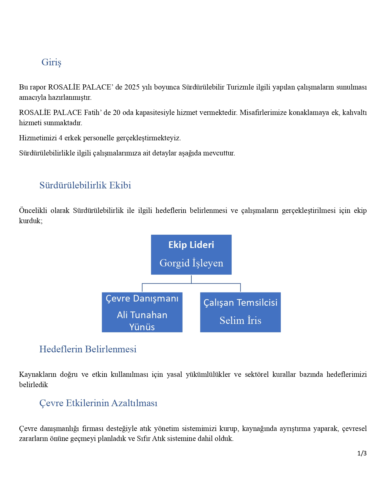 Sürdürülebilirlik Raporu 2